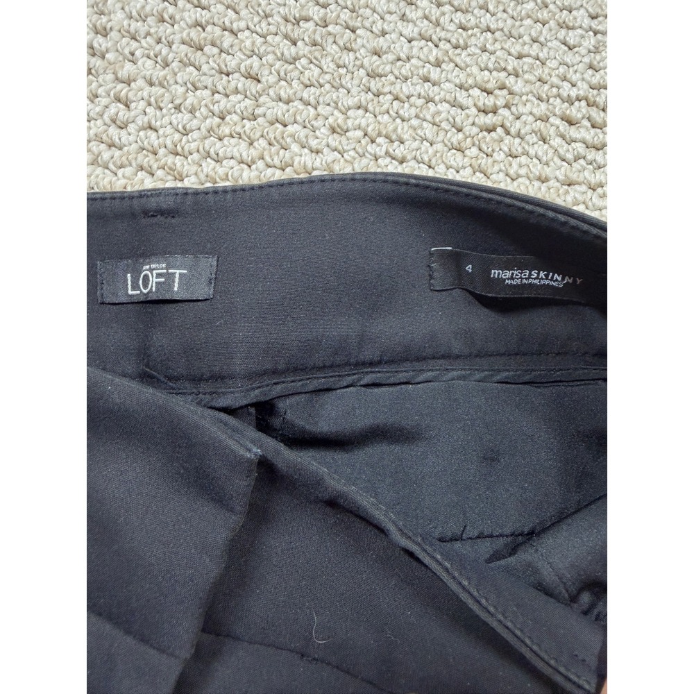 Ann Taylor Loft Pants Womens Size 4 Black‎ Marisa Skinny Casual Trouser - Picture 4 of 6